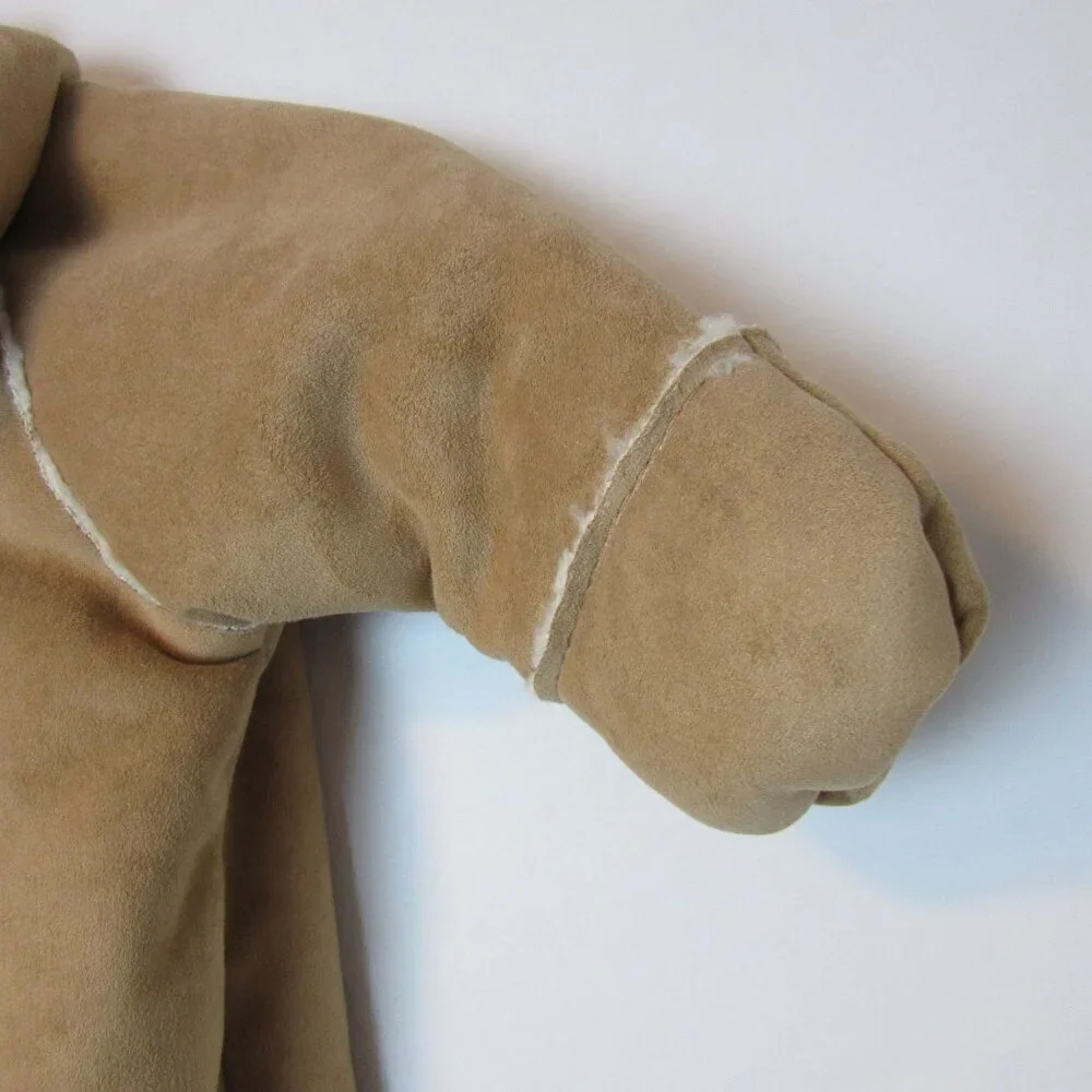 Baby Gap Bunting Tan Faux Suede Shearling Fur Hood Winter Outdoor Baby 12 Month